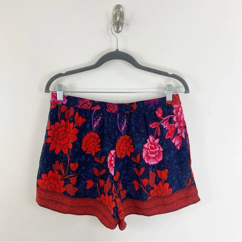 Ett:Twa by Anthropologie Wynnewood Floral Print High Rise Shorts Size Small